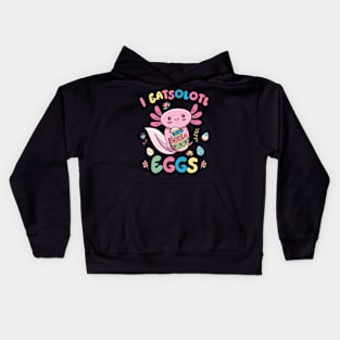 I Eatsolotl Eggs Rabbit Axolotl Bunny Easter Kids Hoodie